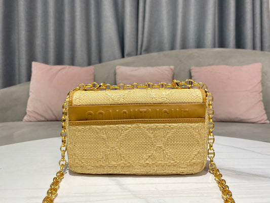 Dior Small Dior Caro Bag Natural Macrocannage Raffia 20x12x7 cm