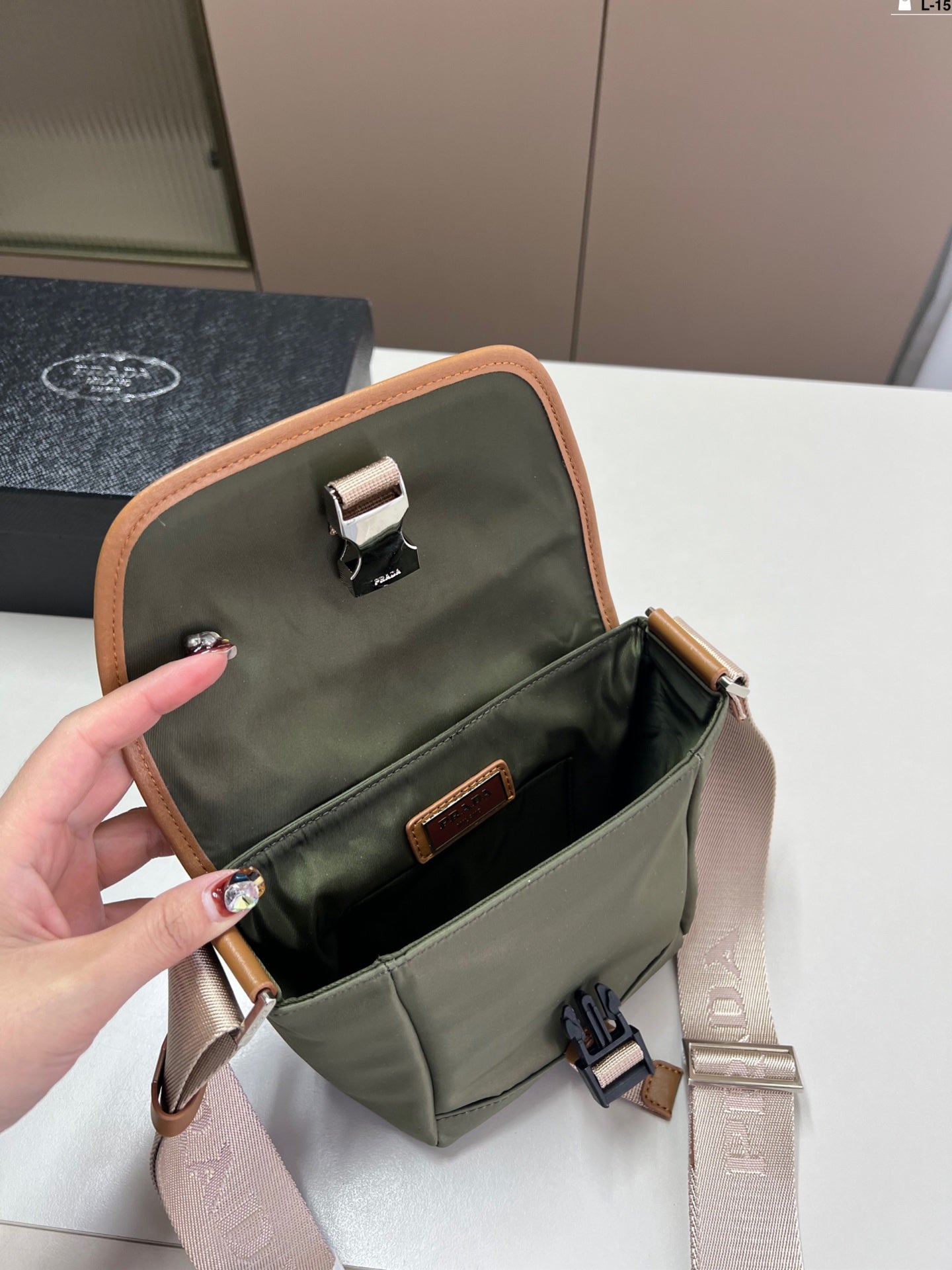 Prada Vintage Messenger Bag Crossbody 16x15cm