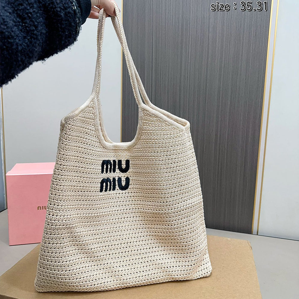 MIUMIU Woven Tote Bag 35x31cm