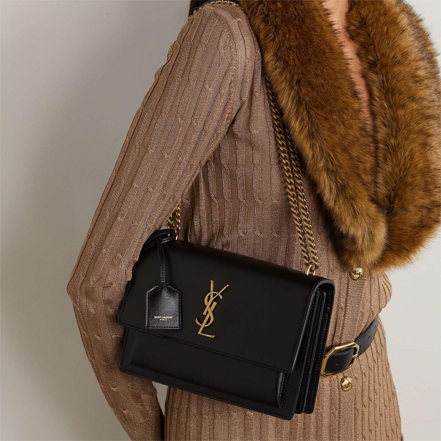 SAINT LAURENT Sunset medium leather shoulder bag