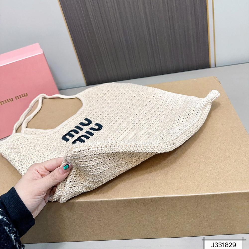 MIUMIU Woven Tote Bag 35x31cm