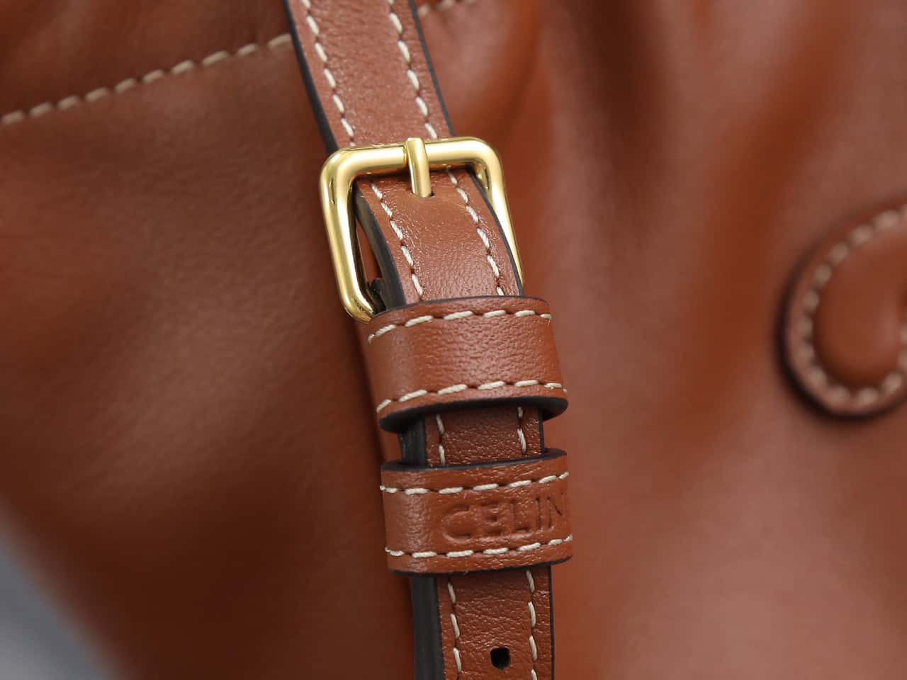 Celine cabas rawstring cuir triomphe in grained calfskin handbag