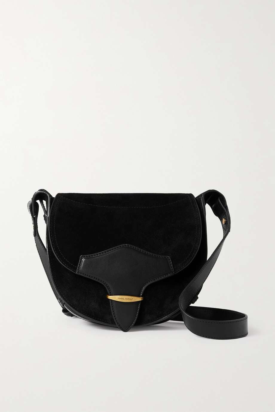 ISABEL MARANT Botsy leather-trimmed suede shoulder bag