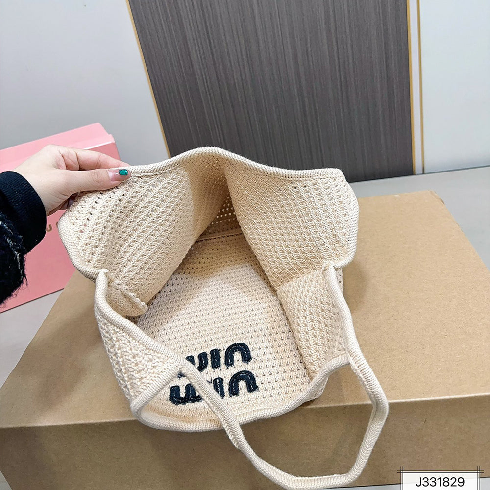 MIUMIU Woven Tote Bag 35x31cm
