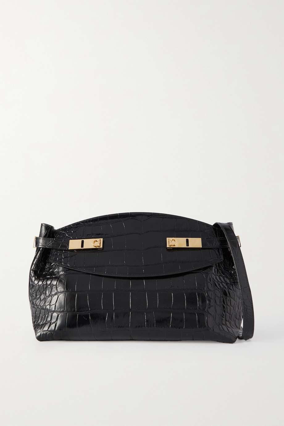 FERRAGAMO Hug large croc-effect leather shoulder bag