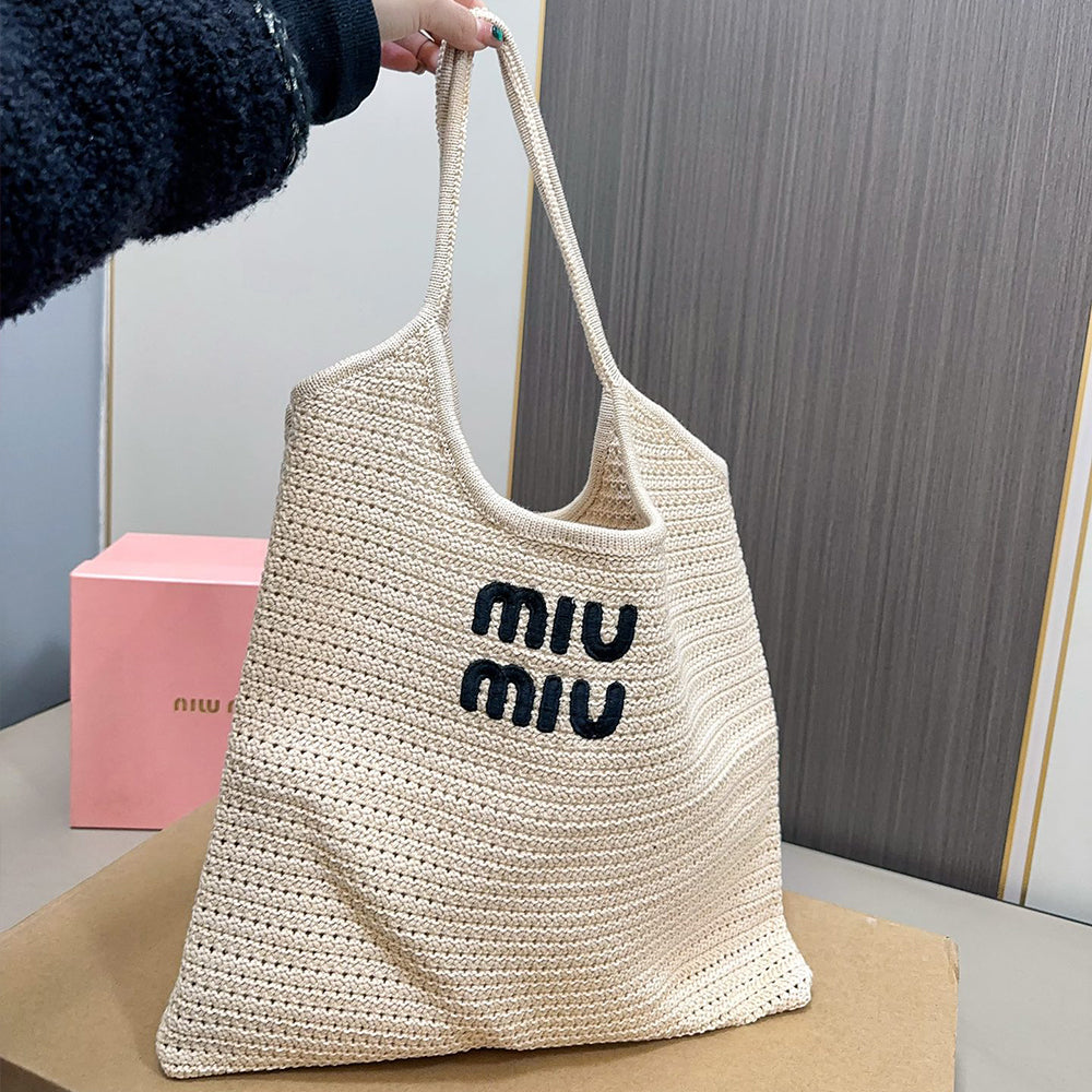 MIUMIU Woven Tote Bag 35x31cm
