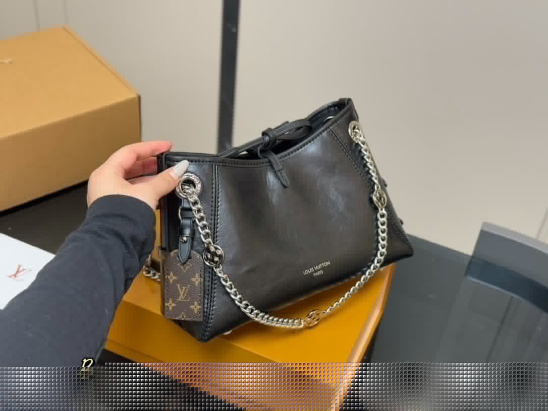 Louis Vuitton LV Carryall Chain Black Tote Bag