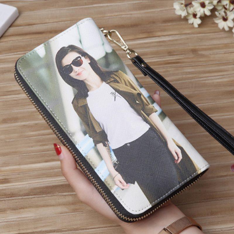 Personalized Photo Leather Wallet - Large