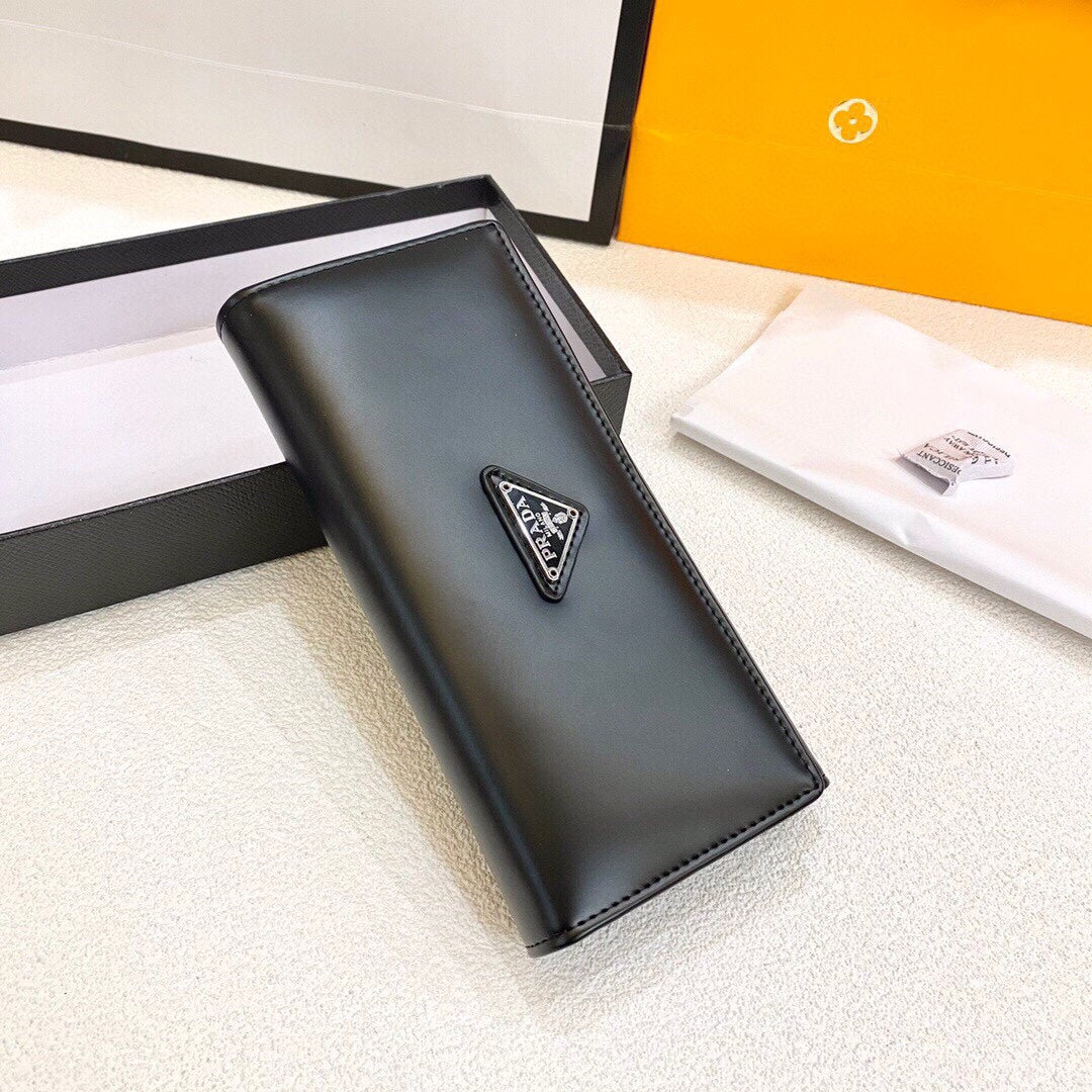 Prada Purse Black Long Wallet Leather Bag Size 19x10cm